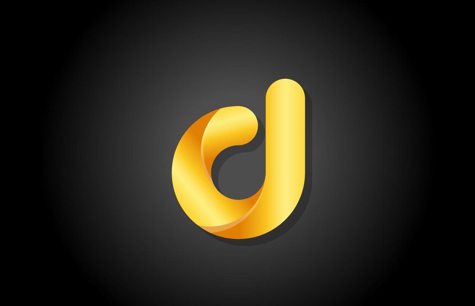 guld gyllene gradient logotyp d alfabetet brev design ikon för företaget vektor