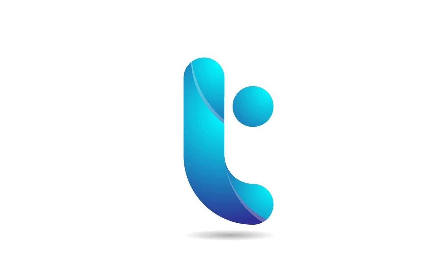 blaues Logo mit Farbverlauf t Alphabet Buchstaben Design-Symbol für Unternehmen vektor