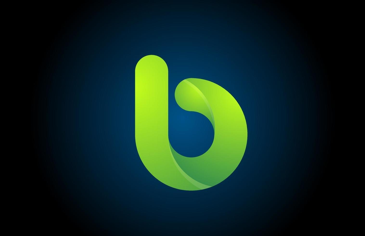 grön tonad logotyp b alfabetet bokstav design ikon för företaget vektor