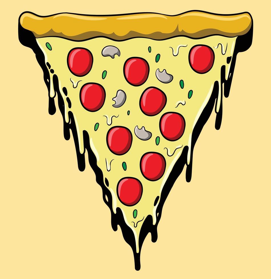 Pizza-Fast-Food-Cartoon-Figur vektor