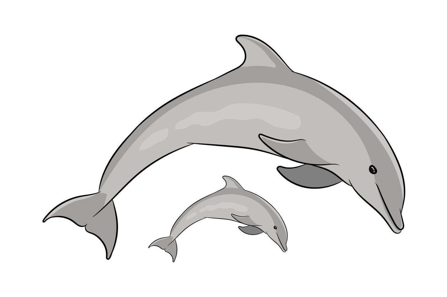 delfin fisk hoppa maskot tecknad film vektor