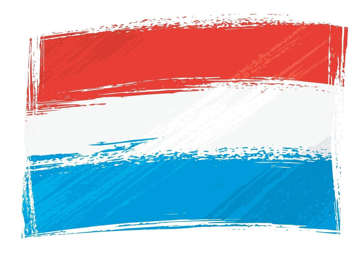 grunge luxembourg flagga vektor