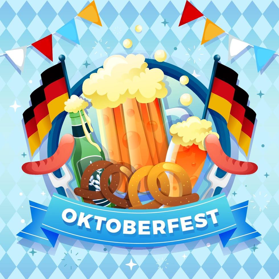 oktoberfest firande festlig bakgrund vektor