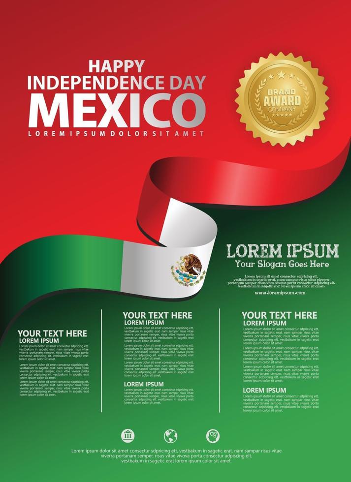 Mexiko Happy Independence Day bakgrundsmall vektor