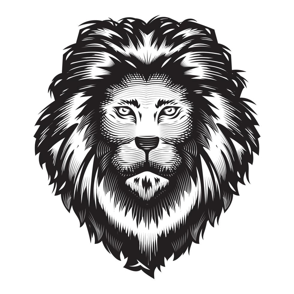 Löwenkopf-Design auf weißem Hintergrund. Lion Head Line Art Logos. vektor