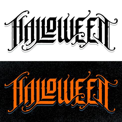 Halloween Handdragen Gothic Lettering vektor