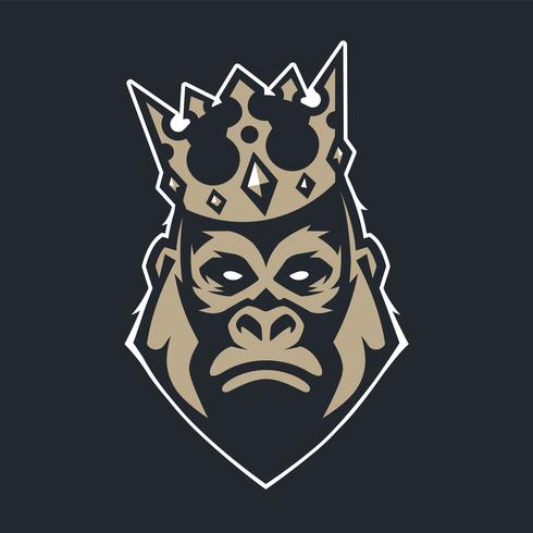 Gorilla i Crown Mascot Vector Icon