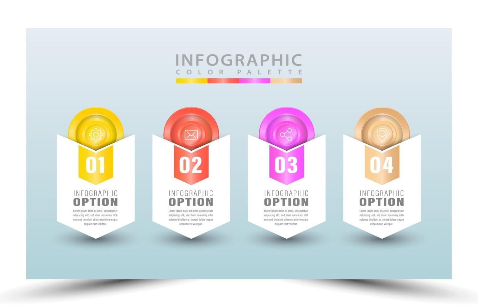 illustration vektor design realistisk process infographic mall