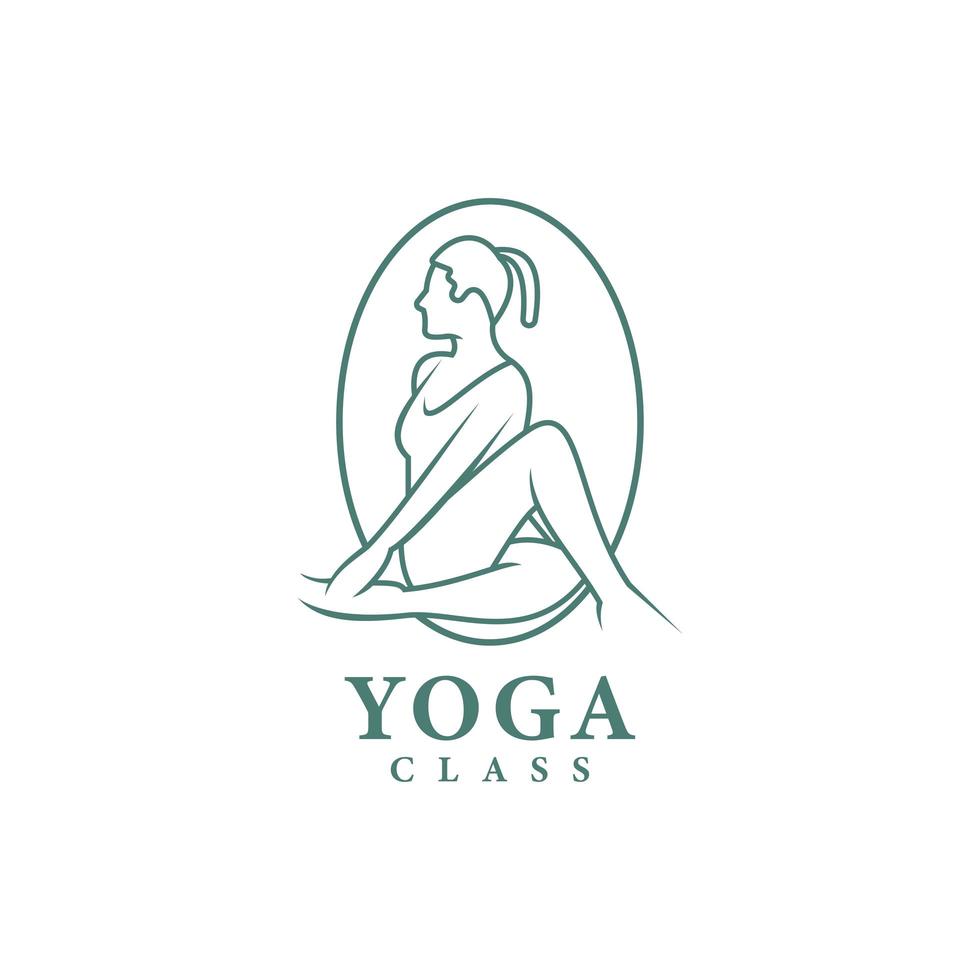 yoga logotyp mall design vektor ikon illustration.