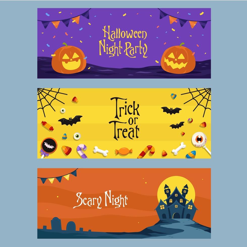 halloween banners set koncept vektor