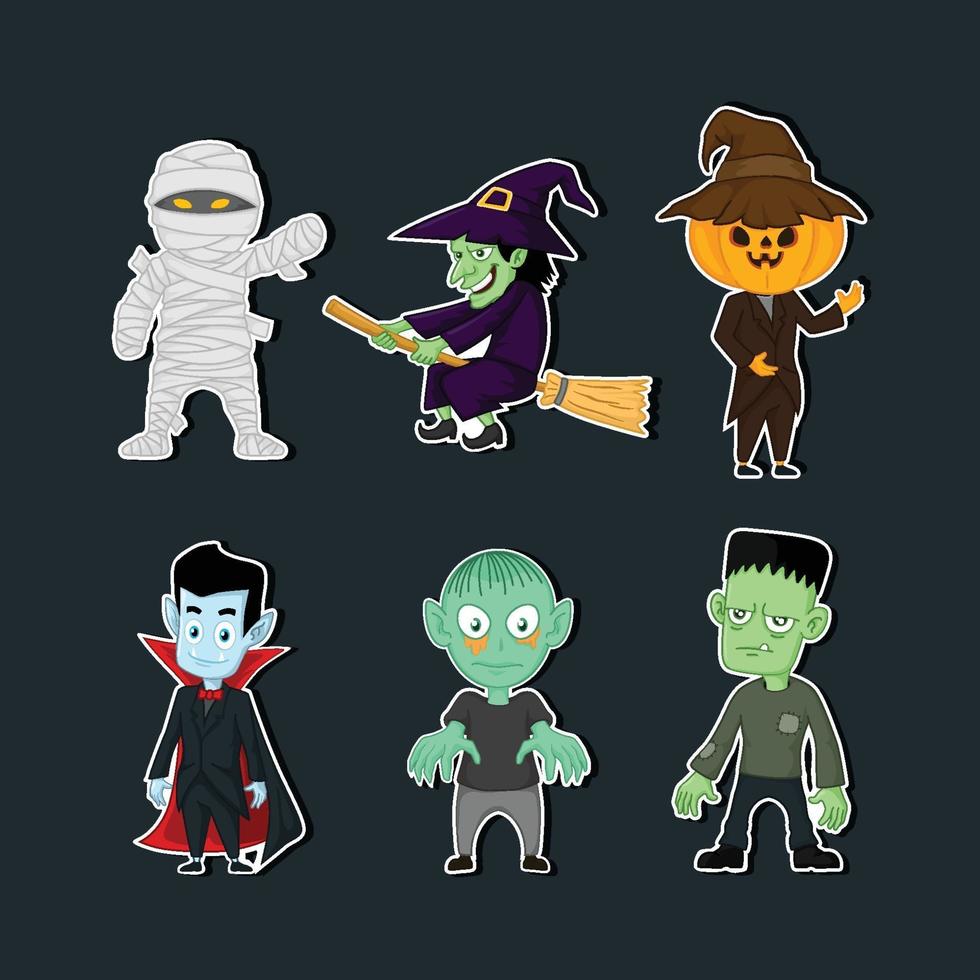 Halloween Party Monster Sticker vektor