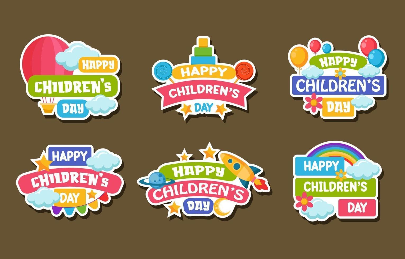 klistermärke för glad barns dag vektor
