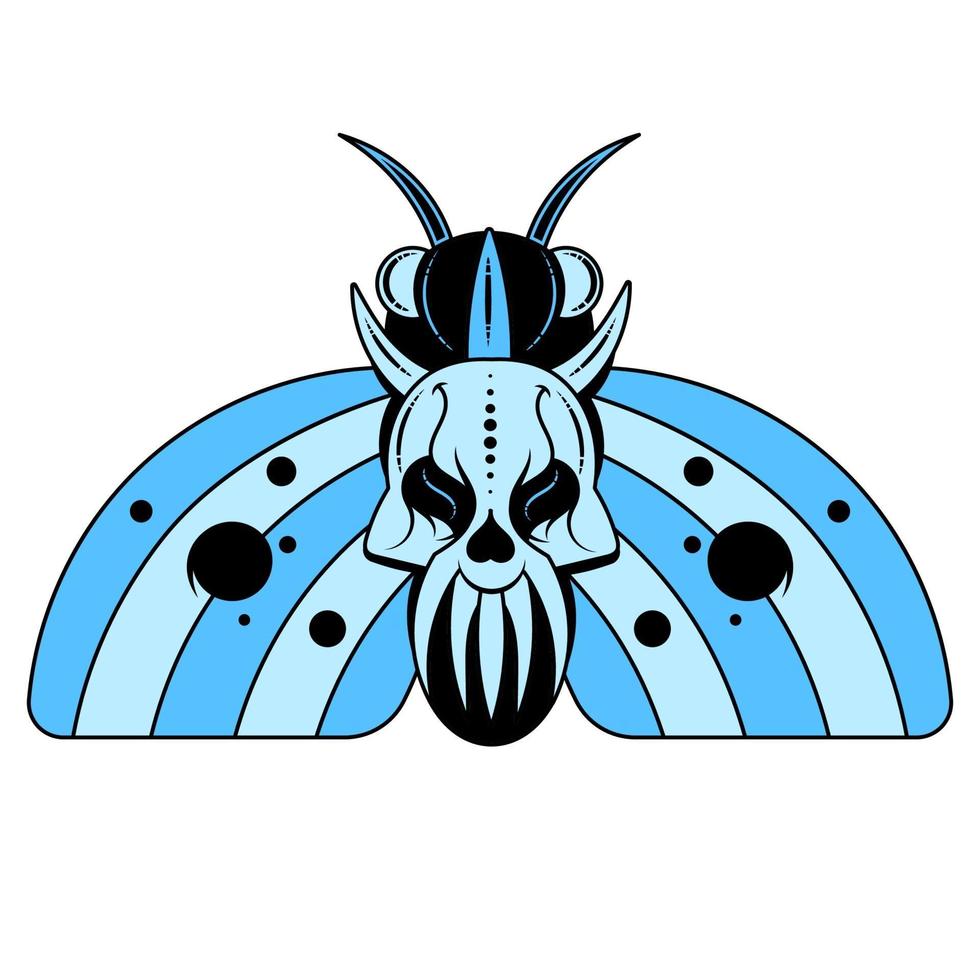 illustration av en fjäril med skalle vektor