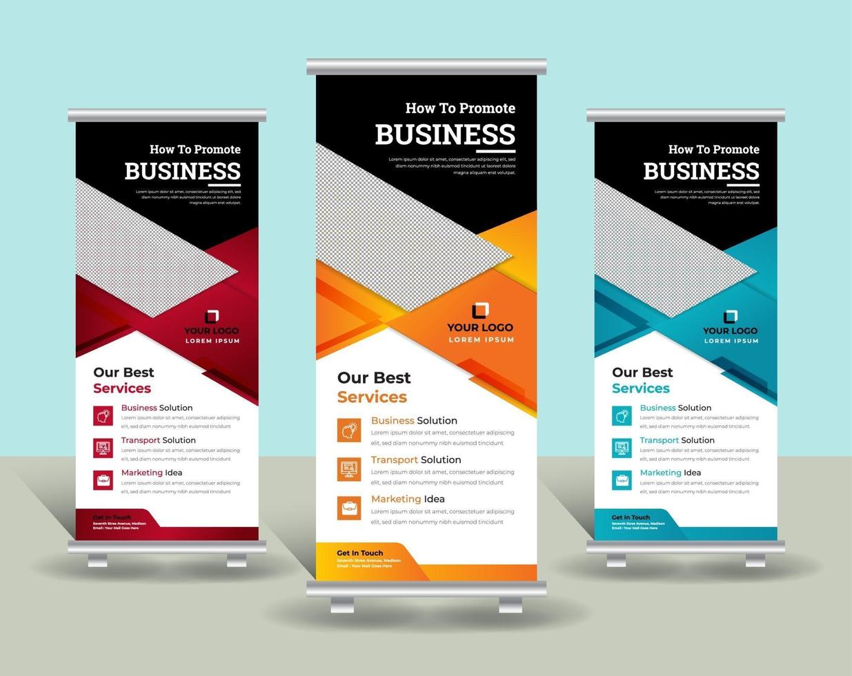 Business Roll Up Banner Vorlagendesign vektor