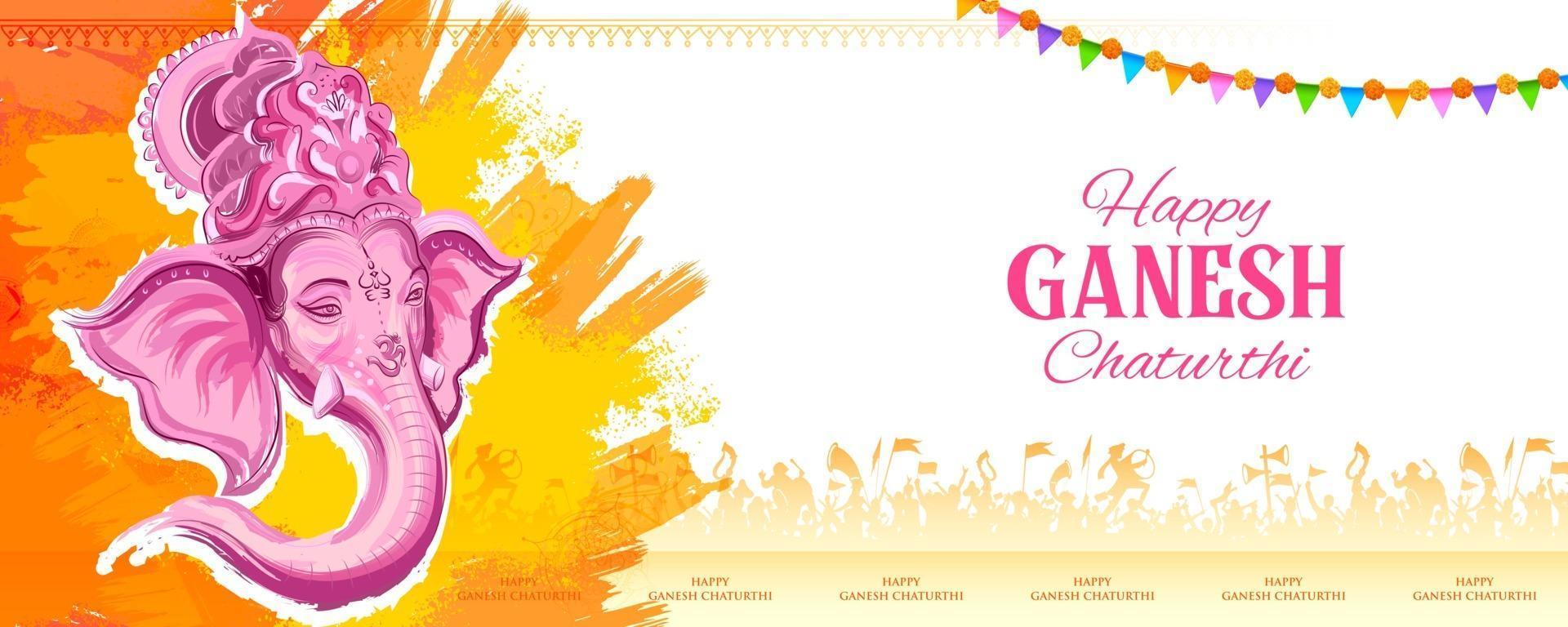 Lord Ganpati Hintergrund für das Ganesh Chaturthi Festival von Indien vektor