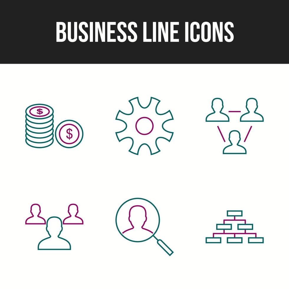 Schönes 6-Icon-Paket mit Business-Vektorsymbolen vektor