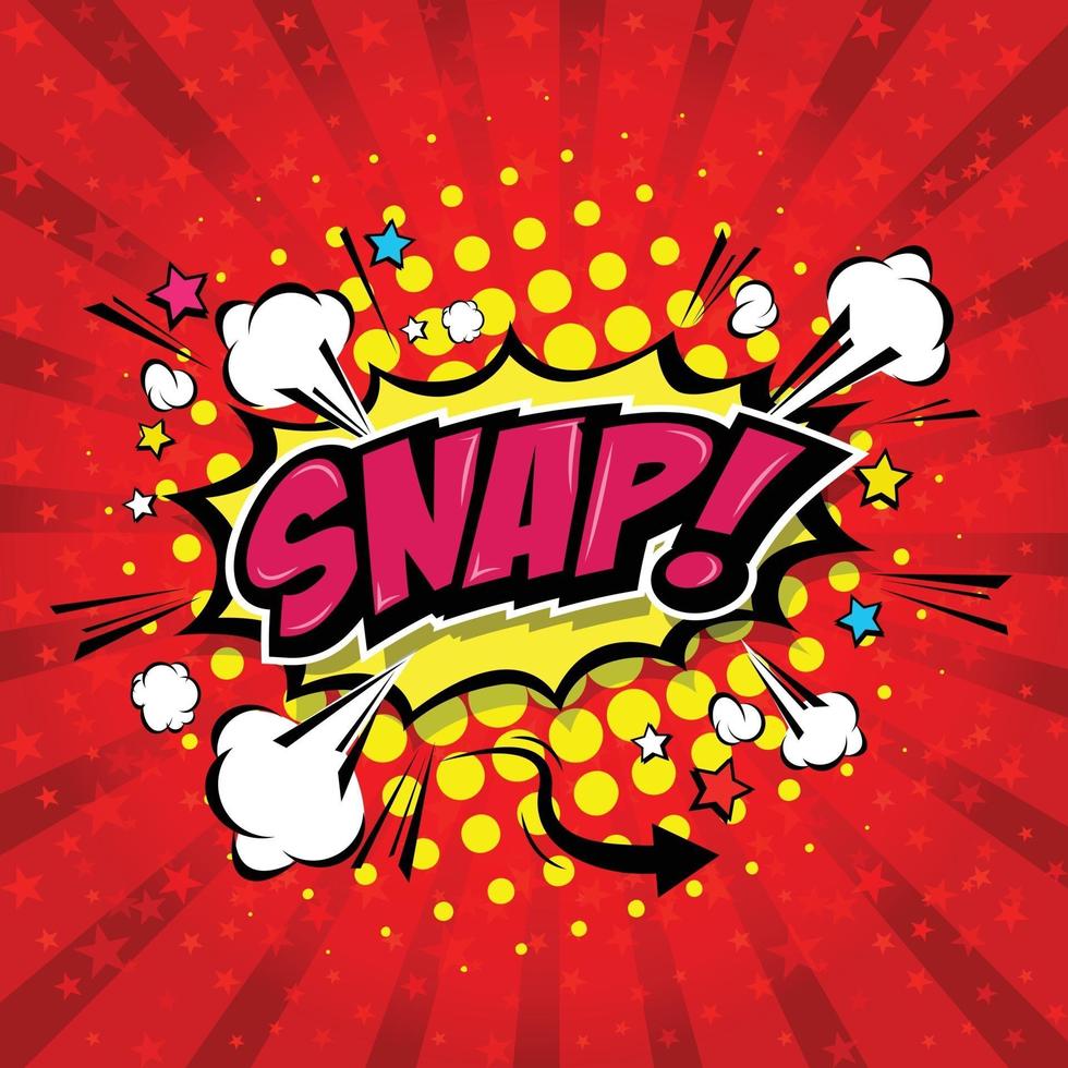 Snap Comic-Sprechblase, Cartoon. Kunst- und Illustrationsvektordatei. vektor