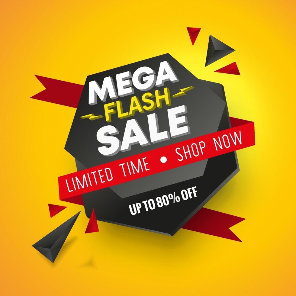 Mega-Flash-Verkauf zeitlich begrenzte Vektorillustration vektor
