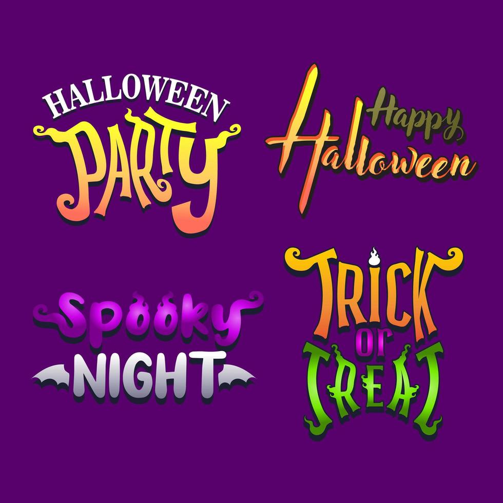 halloween text effekt, halloween text illustration vektor