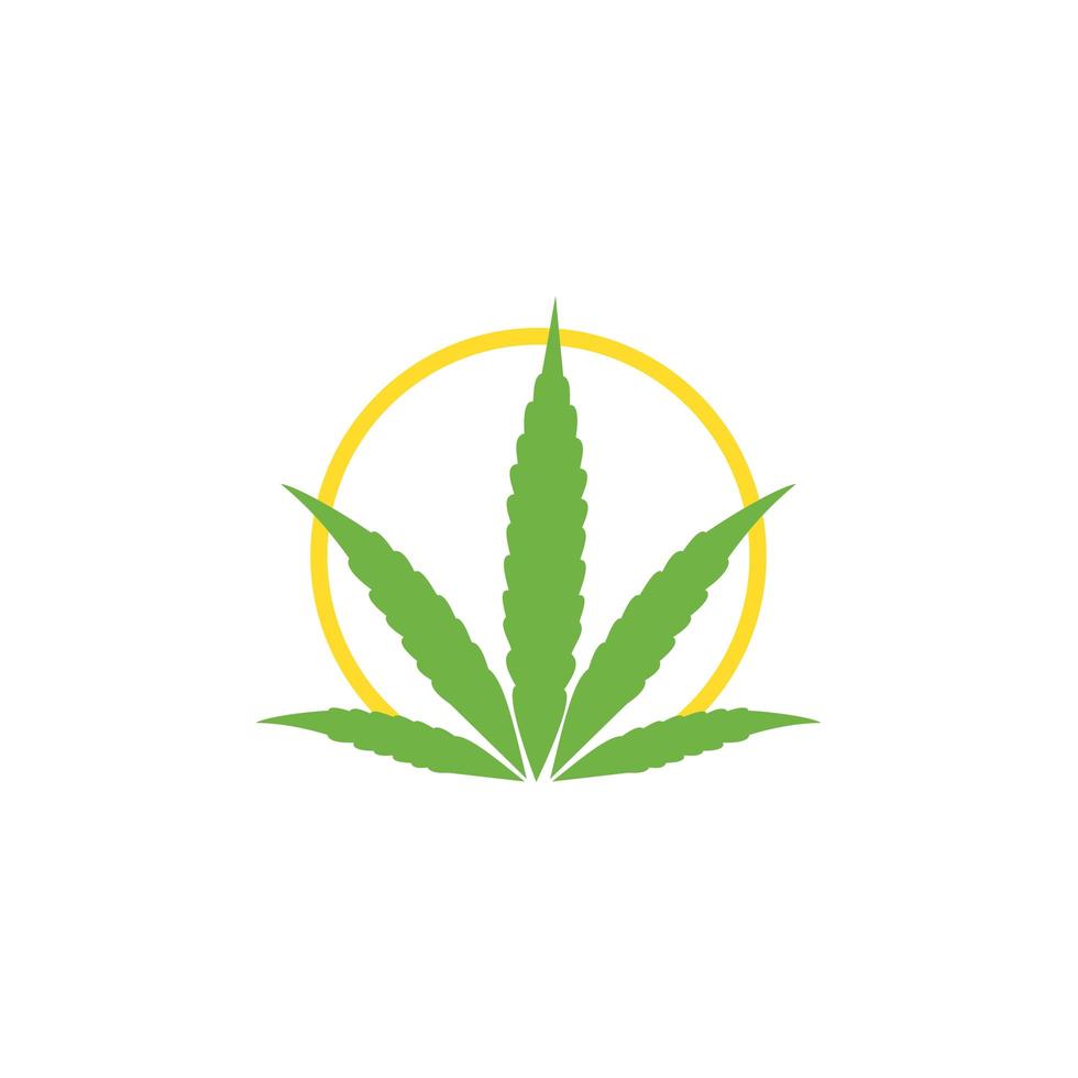 Cannabis-Logo-Vorlage-Design-Vektor-Illustration-Symbol. vektor