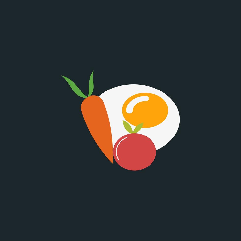 Eierfrühstück Logo Template Design Vektor, gesunde Ernährung. vektor