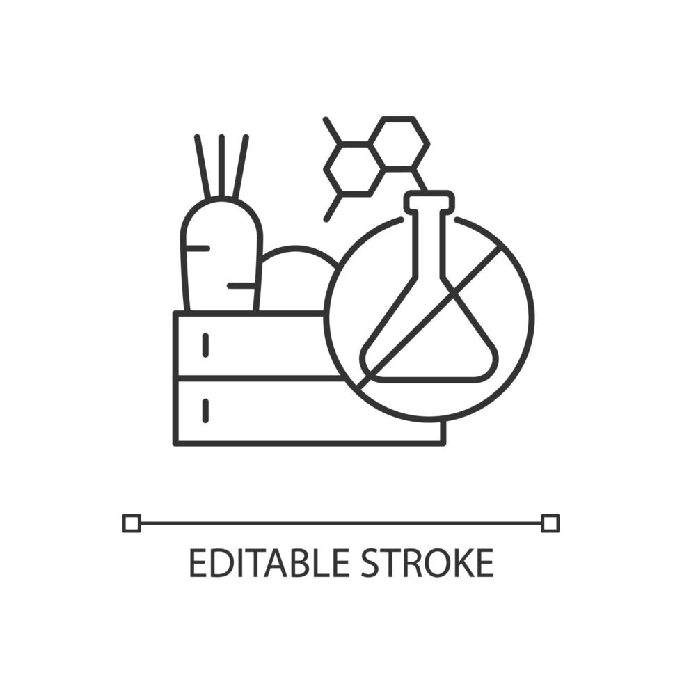 Lineares Symbol für die chemiefreie Lebensmittelproduktion vektor