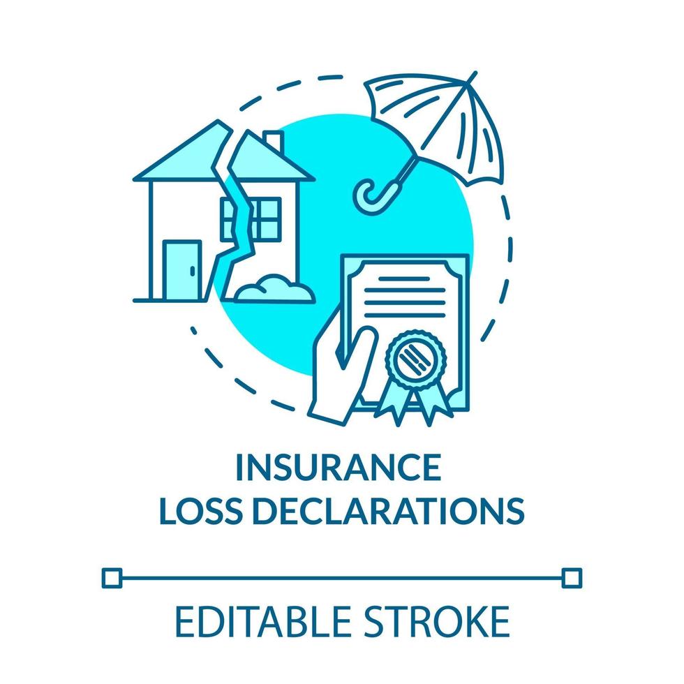 försäkringsförlustdeklaration turkos konceptikon vektor
