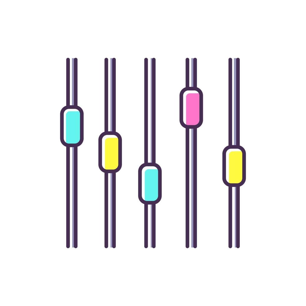 Musik-Equalizer RGB-Farbsymbol vektor