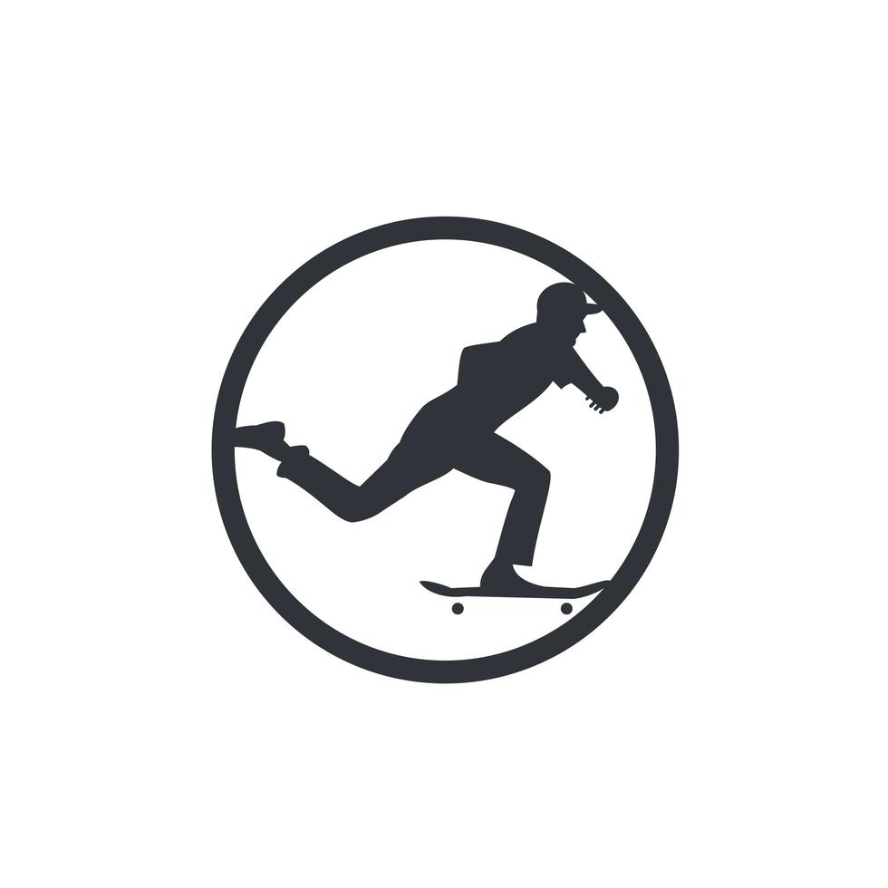 Skateboard Logo Template Design Symbol Vektorgrafik. vektor