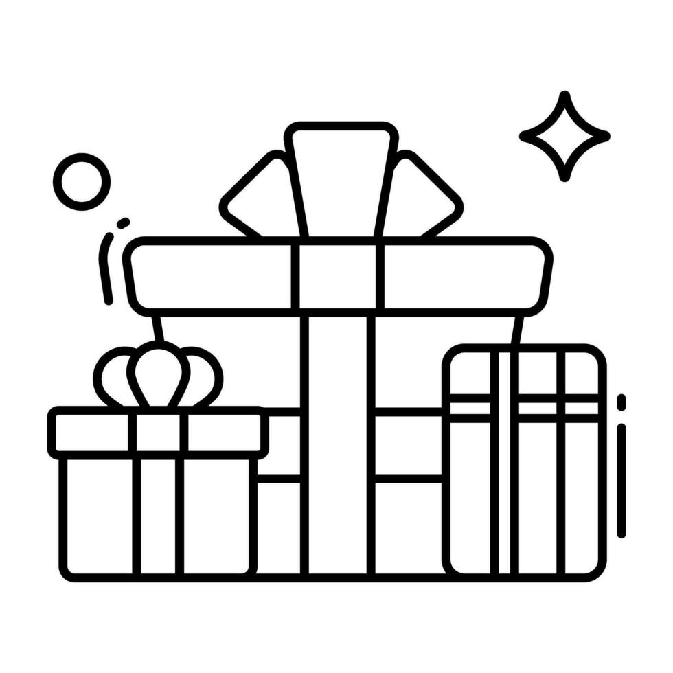 perfekt Design Symbol von Geschenk Kisten vektor