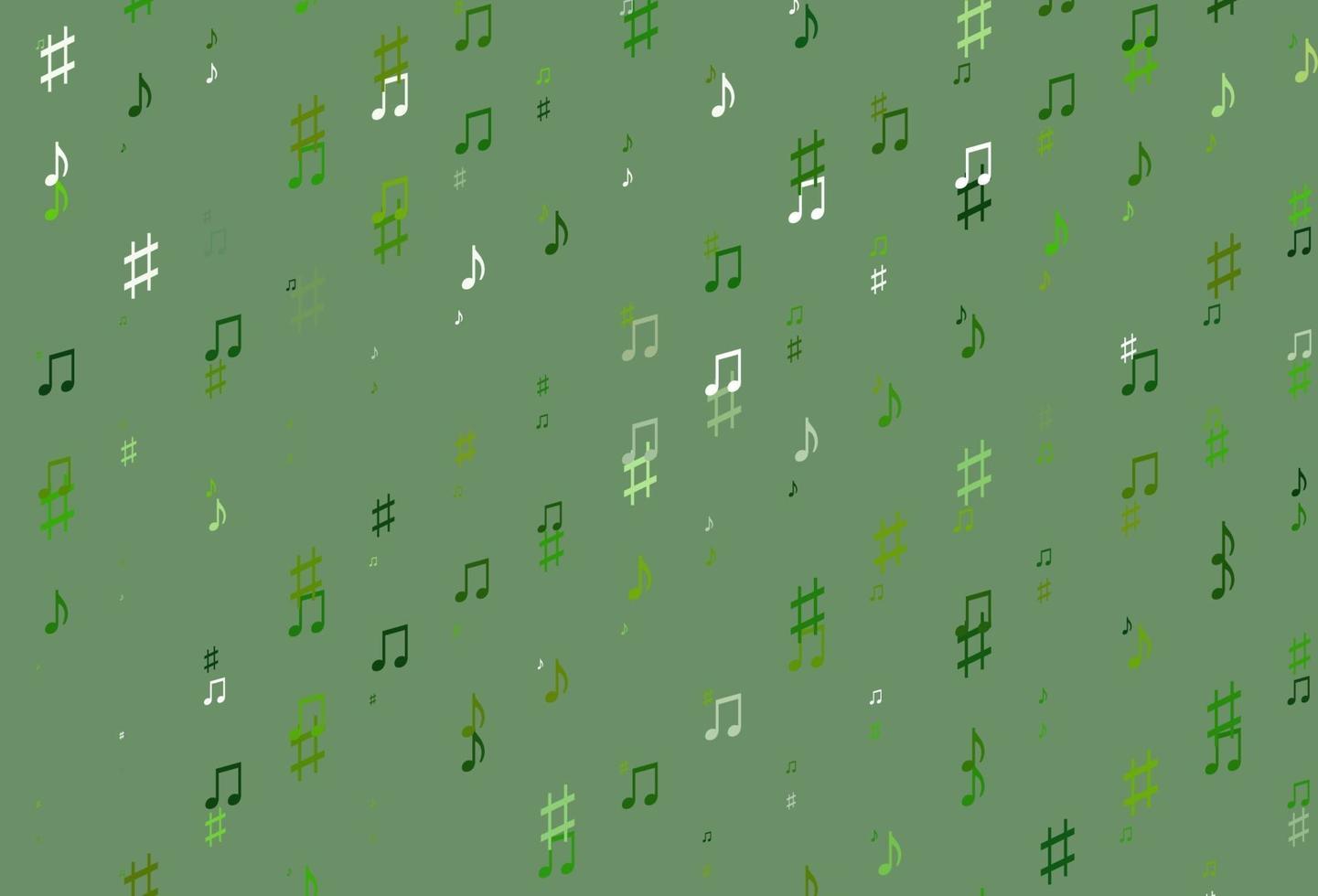 ljusgrönt vektormönster med musikelement. vektor