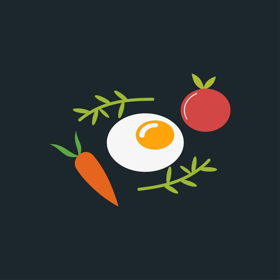 Eierfrühstück Logo Template Design Vektor, gesunde Ernährung. vektor