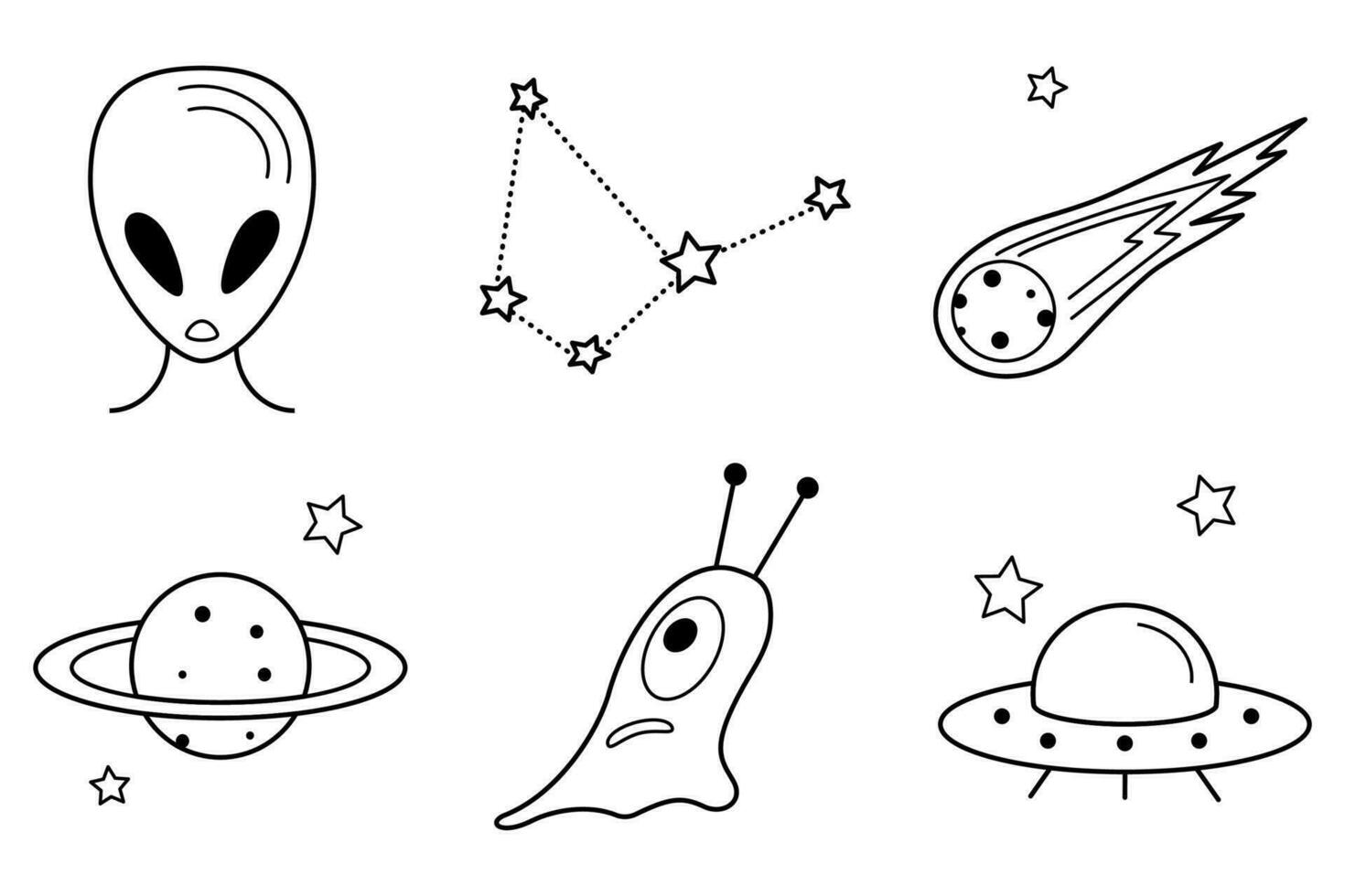 Illustration Design von ein eben UFO Symbol, ein einfach Vektor Symbol von ein Außerirdischer Schiff, Außerirdischer, Raum.