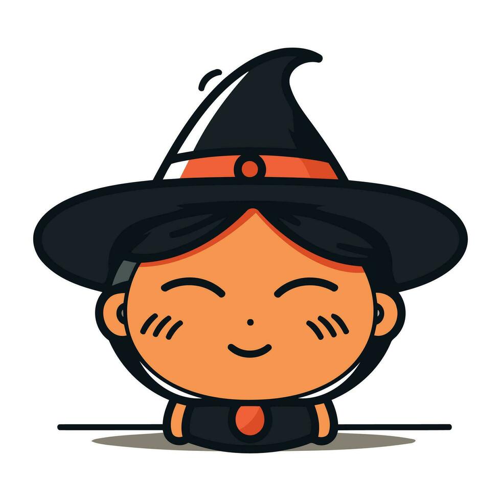 Halloween süß Hexe Vektor Karikatur Charakter Symbol Illustration Design.