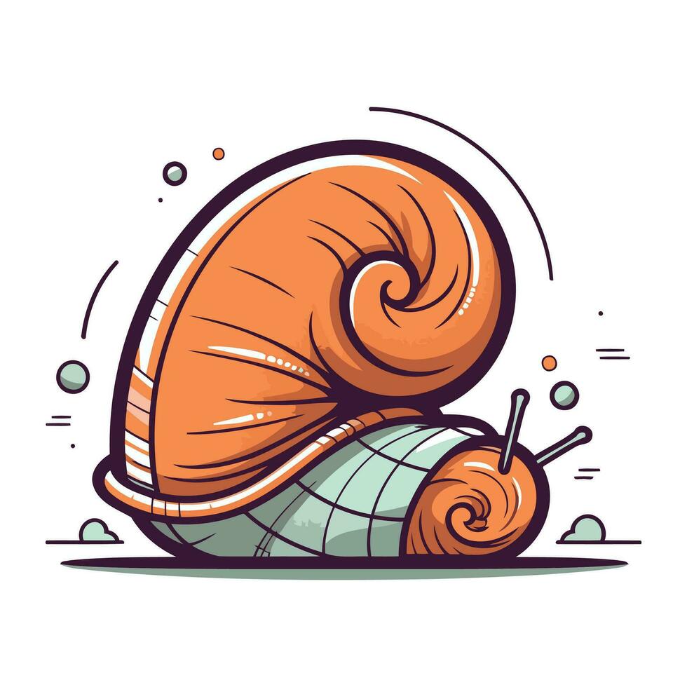 Karikatur Schnecke. Vektor Illustration. isoliert auf Weiß Hintergrund.