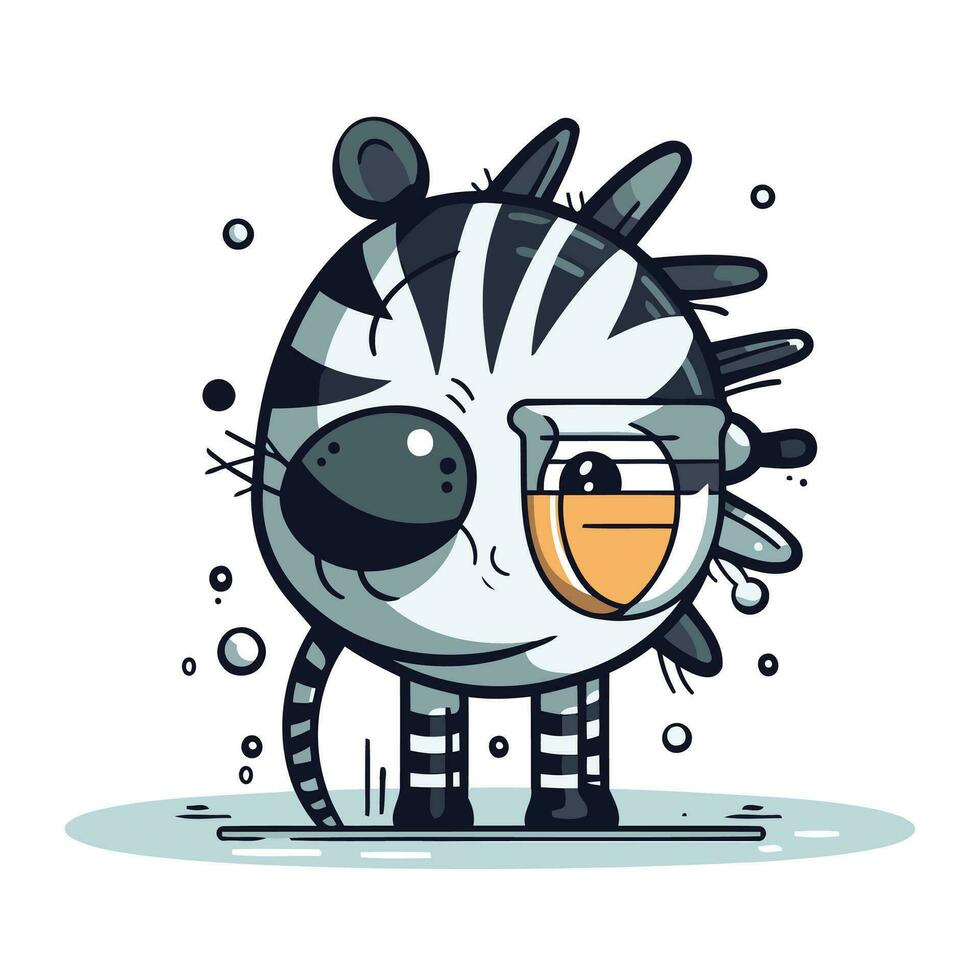 komisch Zebra. süß Karikatur Charakter. Vektor Illustration.