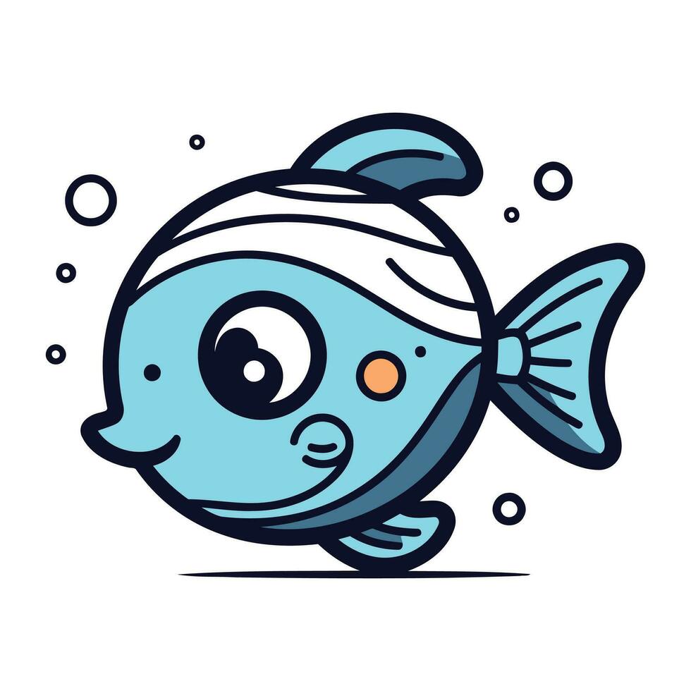 söt tecknad serie fisk. vektor illustration. tecknad serie fisk. fisk ikon.