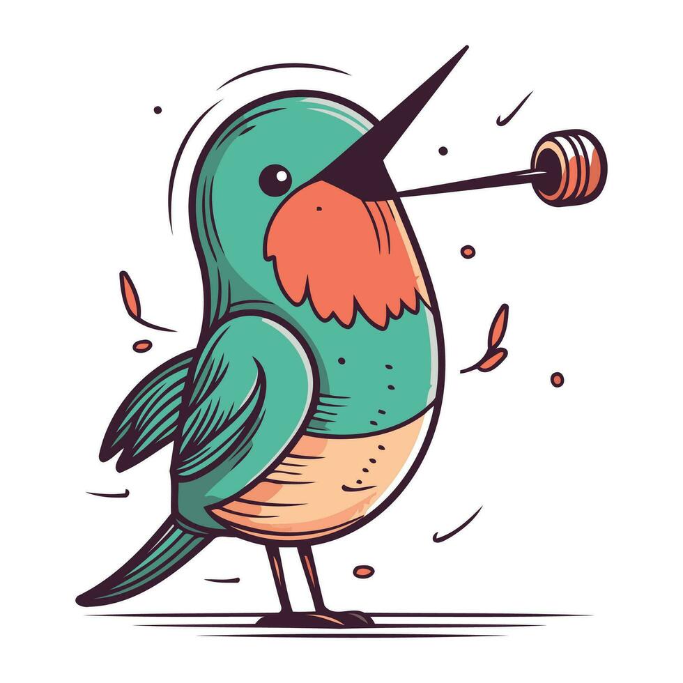 Kolibri. Vektor Illustration. isoliert auf Weiß Hintergrund.