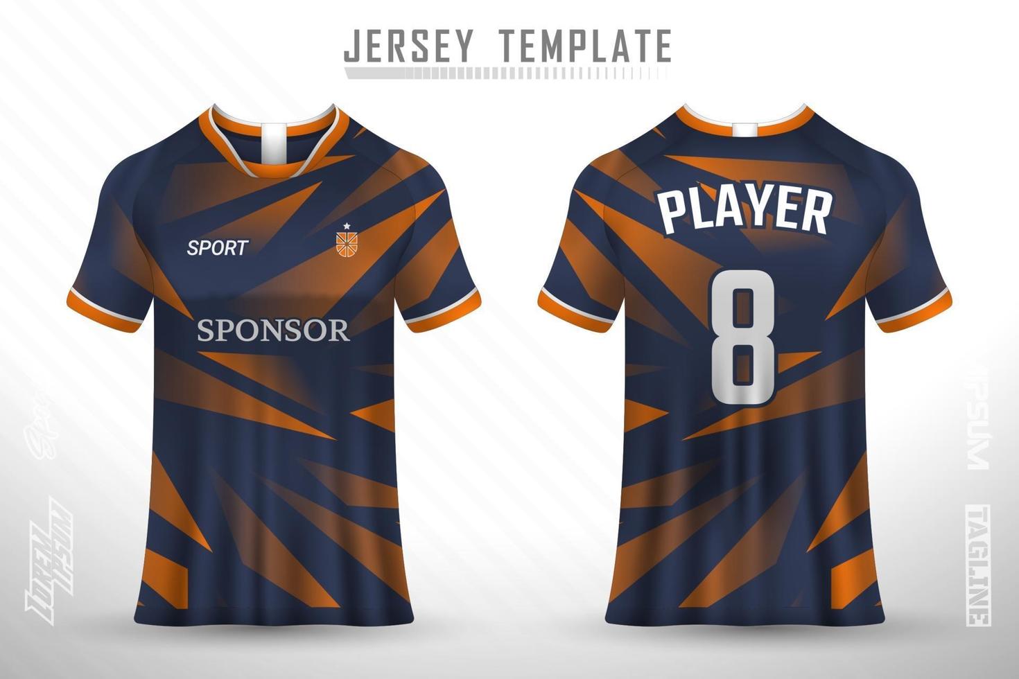 sport jersey och t-shirt mall sport jersey design vektor mockup.