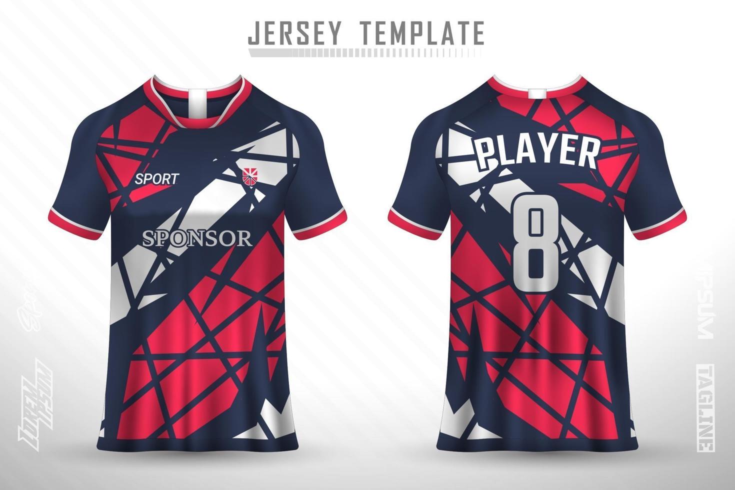 sport jersey och t-shirt mall sport jersey design vektor mockup.