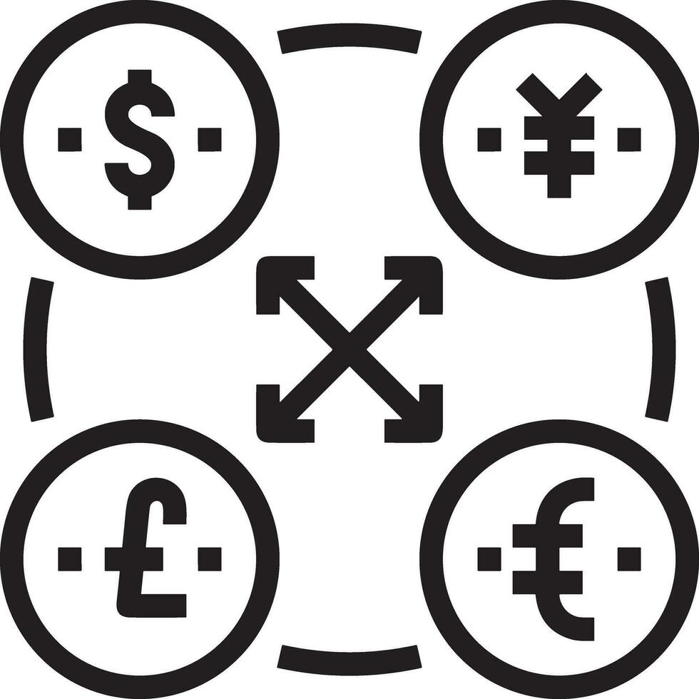 Geld Austausch Zahlung Symbol Symbol Vektor Bild. Illustration von das Dollar Währung Münze Grafik Design Bild