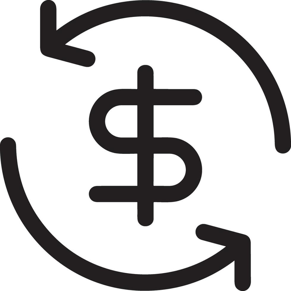 pengar utbyta betalning ikon symbol vektor bild. illustration av de dollar valuta mynt grafisk design bild