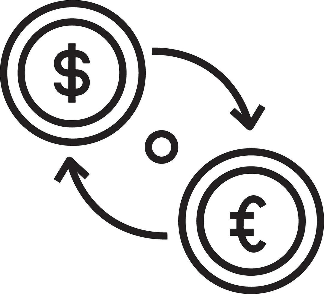 pengar utbyta betalning ikon symbol vektor bild. illustration av de dollar valuta mynt grafisk design bild