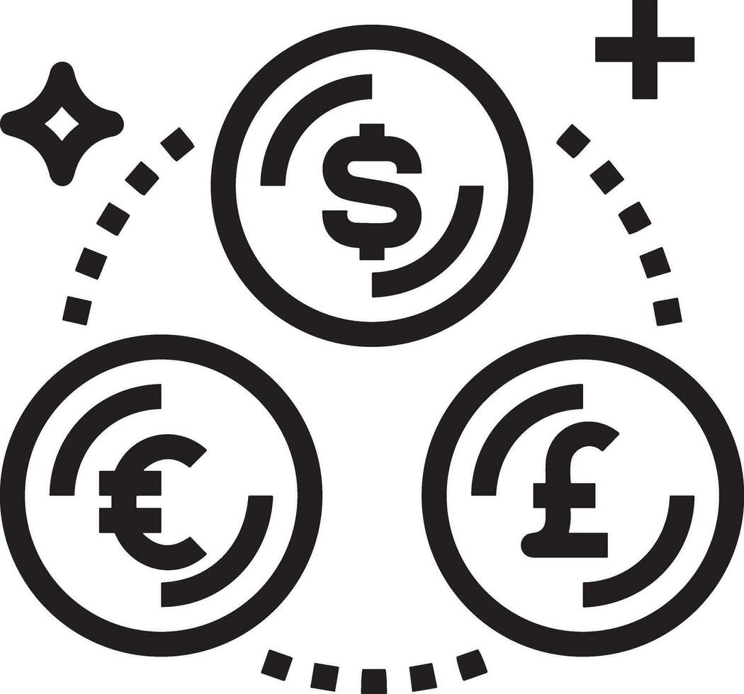 Geld Austausch Zahlung Symbol Symbol Vektor Bild. Illustration von das Dollar Währung Münze Grafik Design Bild