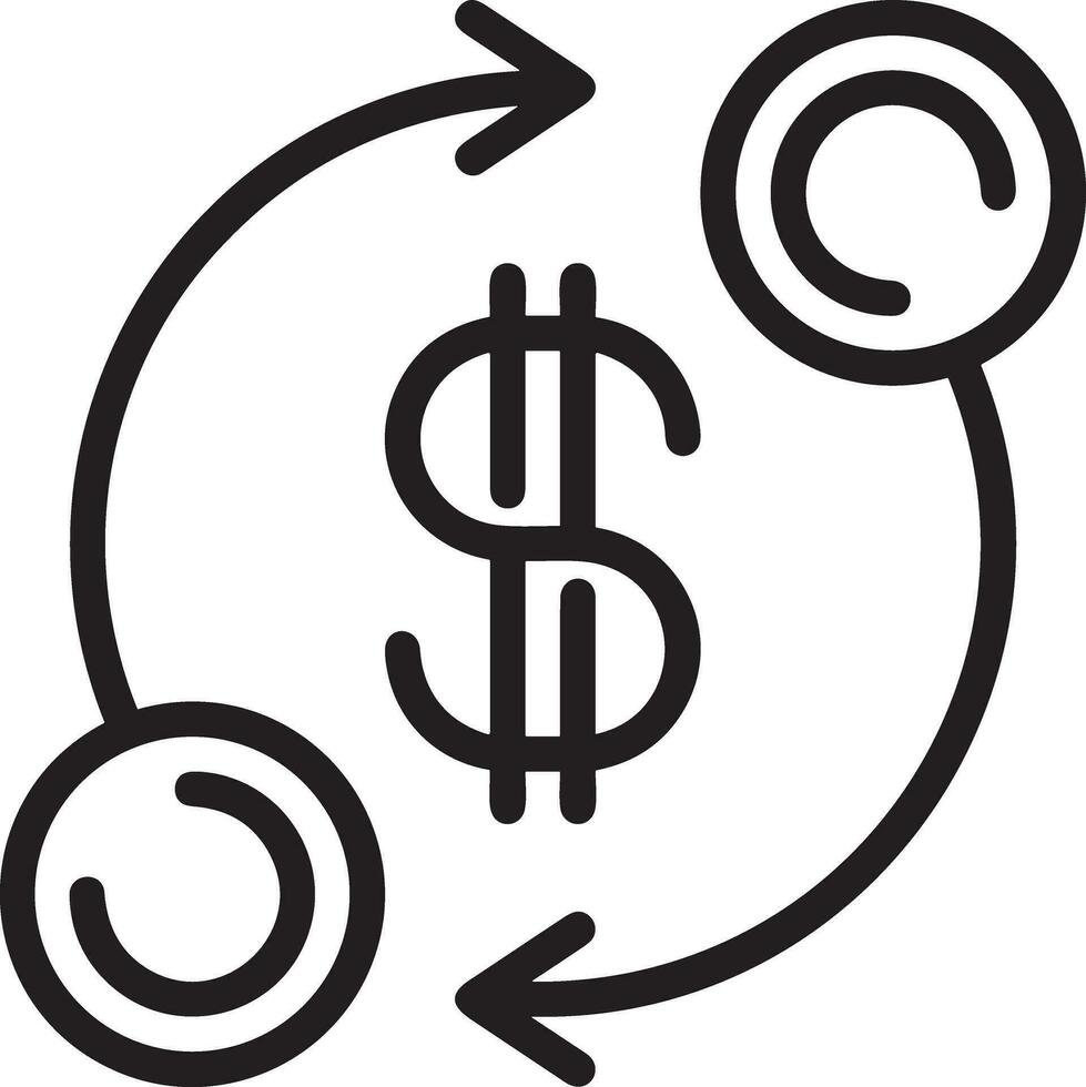 Geld Austausch Zahlung Symbol Symbol Vektor Bild. Illustration von das Dollar Währung Münze Grafik Design Bild