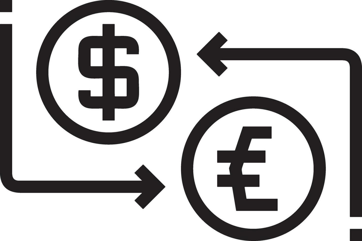 Geld Austausch Zahlung Symbol Symbol Vektor Bild. Illustration von das Dollar Währung Münze Grafik Design Bild