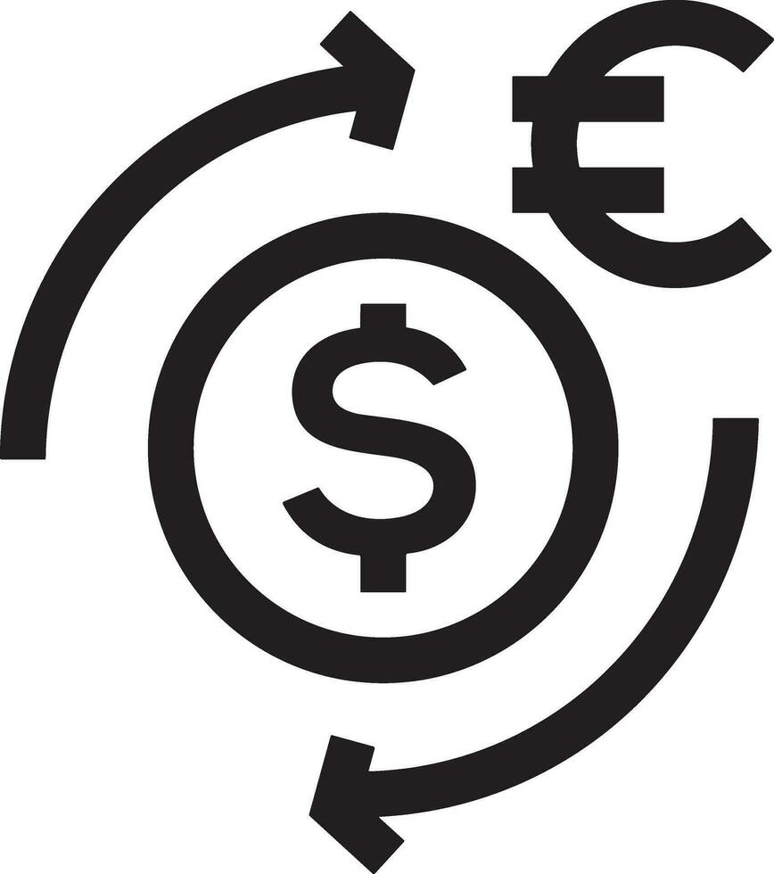 Geld Austausch Zahlung Symbol Symbol Vektor Bild. Illustration von das Dollar Währung Münze Grafik Design Bild