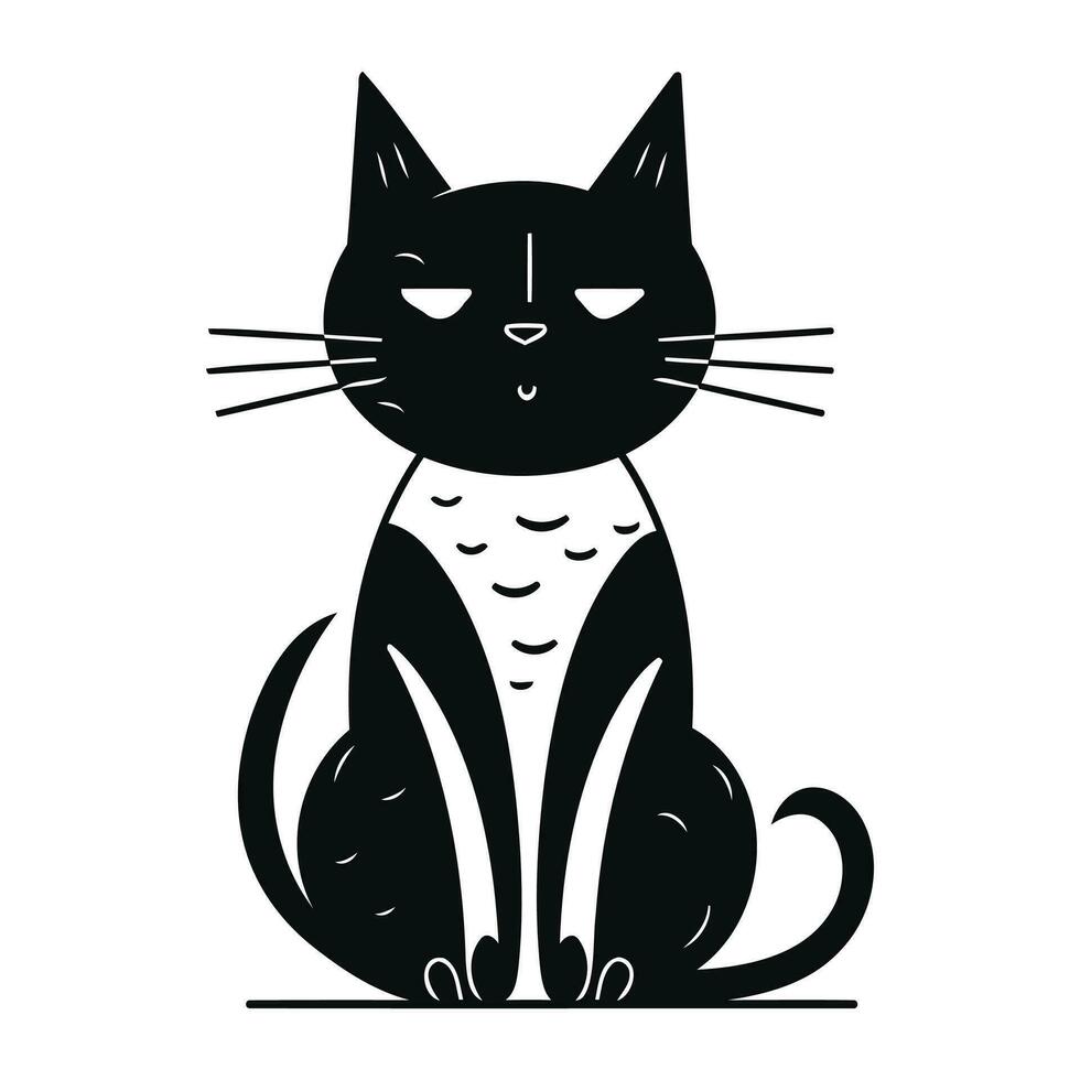 süß schwarz Katze Symbol. einfach Illustration von süß schwarz Katze Symbol zum Netz vektor