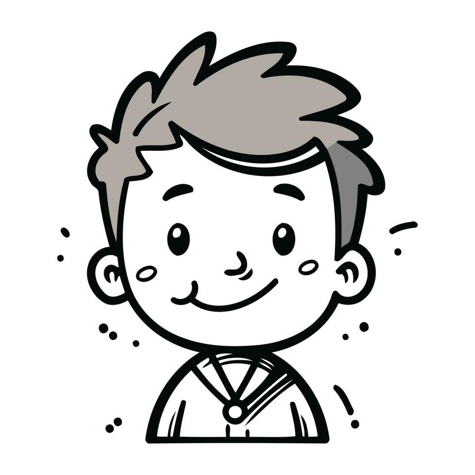 süß wenig Junge Gesicht Karikatur Vektor Illustration Grafik Design Vektor Illustration Grafik Design