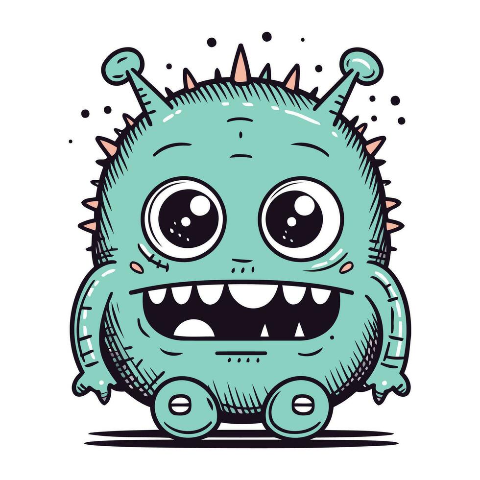 komisch Karikatur Monster. Vektor Illustration von ein Monster. Karikatur Monster.